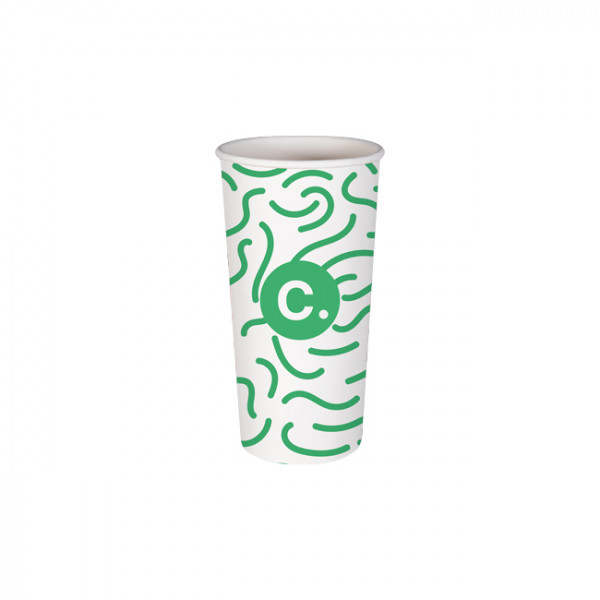 Gobelet 22 Oz 100% carton 0% plastique personnalisé - Impression jusqu'à 3 couleurs