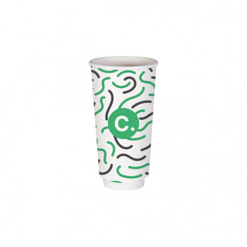 Gobelet 20 Oz 100% carton 0% plastique double paroi personnalisé - Impression jusqu'à 3 couleurs