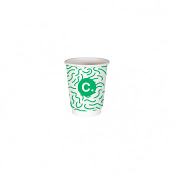 Gobelet 8 Oz 100% carton 0% plastique double paroi personnalisé - Impression jusqu'à 3 couleurs
