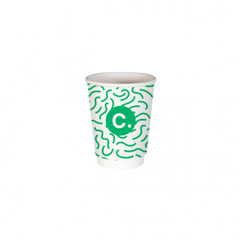 Gobelet 12 Oz 100% carton 0% plastique double paroi personnalisé - Impression jusqu'à 3 couleurs