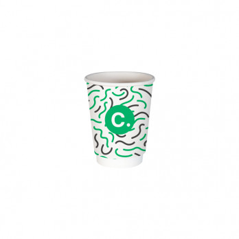 Gobelet 12 Oz 100% carton 0% plastique double paroi personnalisé - Impression jusqu'à 3 couleurs