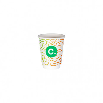 Gobelet 8 Oz en carton double paroi personnalisé - Impression couleurs illimitées