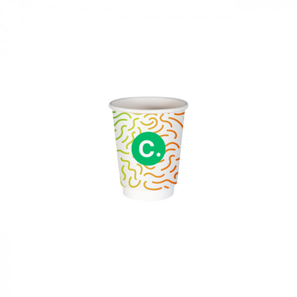 Gobelet 8 Oz en carton double paroi personnalisé - Impression couleurs illimitées