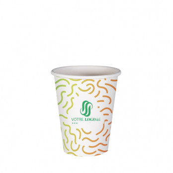Gobelet 8 Oz 100% carton 0% plastique personnalisé - Impression couleurs illimitées