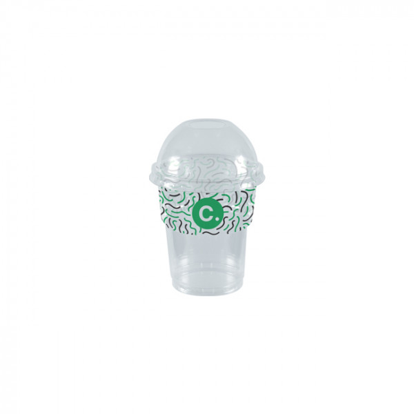 Gobelet à milkshake personnalisé en PET avec couvercle dôme 25 cL - Impression jusqu'à 4 couleurs