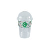 Gobelet à milkshake personnalisé en PET avec couvercle dôme 45 cL - Impression jusqu'à 4 couleurs
