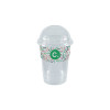 Gobelet à milkshake personnalisé en PET avec couvercle dôme 45 cL - Impression jusqu'à 4 couleurs