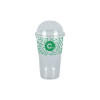 Gobelet à milkshake personnalisé en PET avec couvercle dôme 65 cL - Impression jusqu'à 4 couleurs