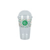 Gobelet à milkshake personnalisé en PET avec couvercle dôme 65 cL - Impression jusqu'à 4 couleurs