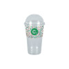 Gobelet à milkshake personnalisé en PET avec couvercle dôme 65 cL - Impression jusqu'à 4 couleurs