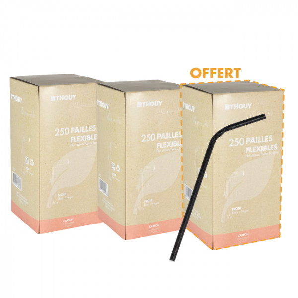 2 boites de pailles achetées 1 boite offerte