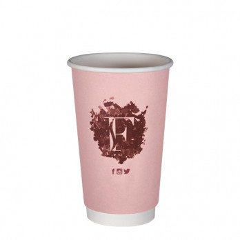 Gobelet 16 Oz en carton double paroi personnalisé - Impression couleurs illimitées