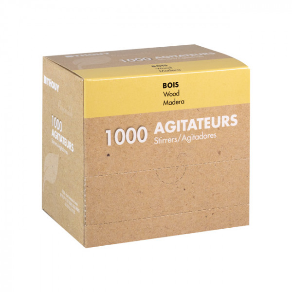 Boîte de 1000 agitateurs en bois 11 cm - Accessoire pour boissons.