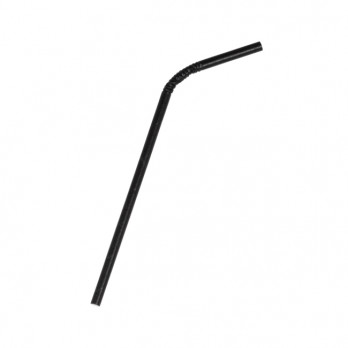Paille flexible en carton noir 20 cm Ø 6 mm