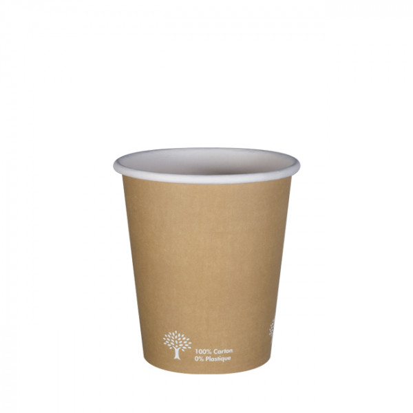 Gobelet carton kraft 8 Oz sans plastique