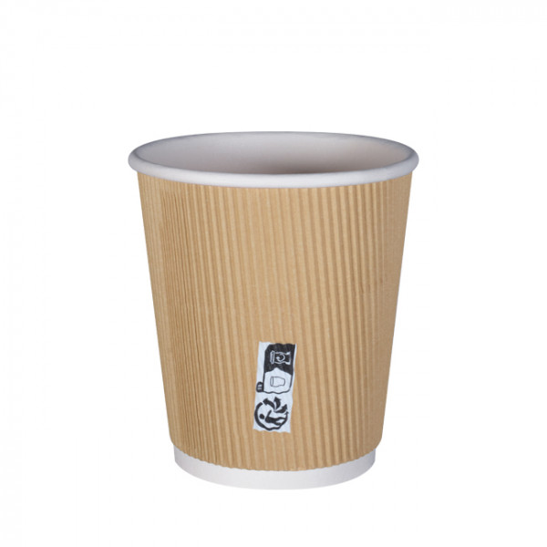 Gobelet papier kraft 8 Oz sans plastique. Gobelets carton.