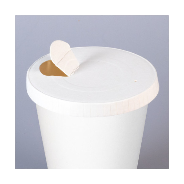 Couvercle carton écologique blanc pour gobelet COUVCAR80.