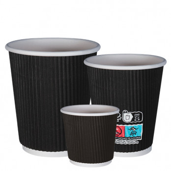 Gobelets noir en carton triple paroi