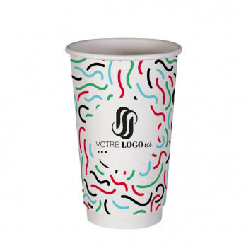 Gobelet 20 Oz en carton double paroi personnalisé - Impression jusqu'à 5 couleurs