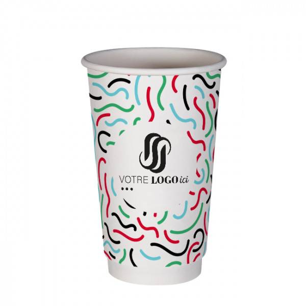 Gobelet 20 Oz en carton double paroi personnalisé - Impression 4 couleurs