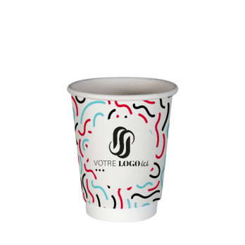 Gobelet 12 Oz en carton double paroi personnalisé - Impression jusqu'à 5 couleurs