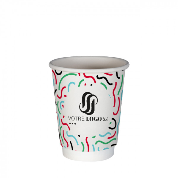Gobelet 12 Oz en carton double paroi personnalisé - Impression 4 couleurs