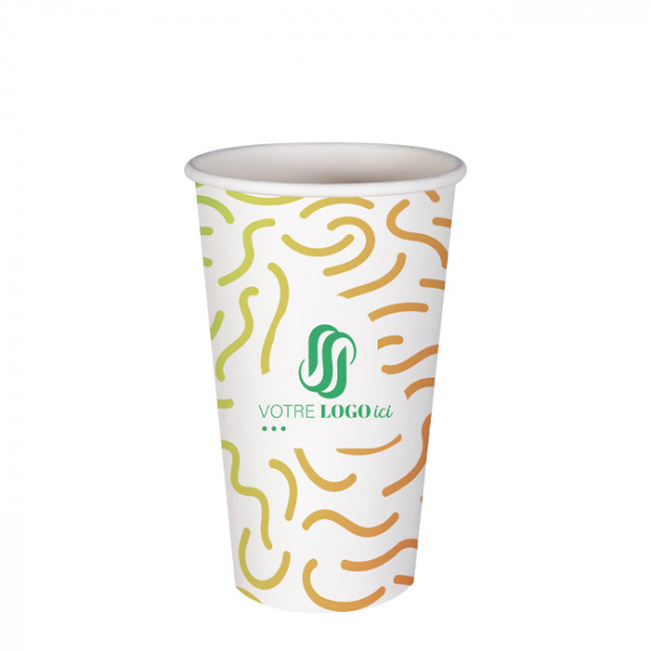 Gobelet 16 Oz en carton personnalisé - Impression couleurs illimitées