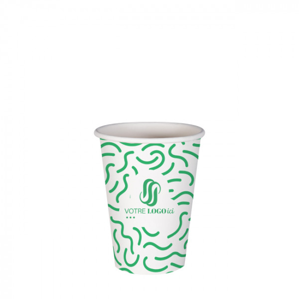 Gobelet 7 Oz 100% carton 0% plastique personnalisé - Impression jusqu'à 3 couleurs
