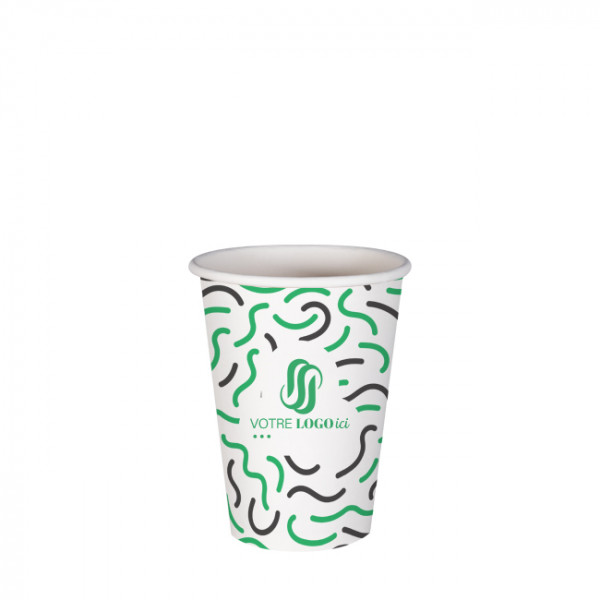 Gobelet 7 Oz 100% carton 0% plastique personnalisé - Impression jusqu'à 3 couleurs