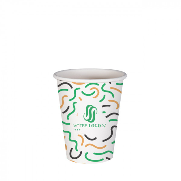 Gobelet 8 Oz 100% carton 0% plastique personnalisé - Impression jusqu'à 3 couleurs