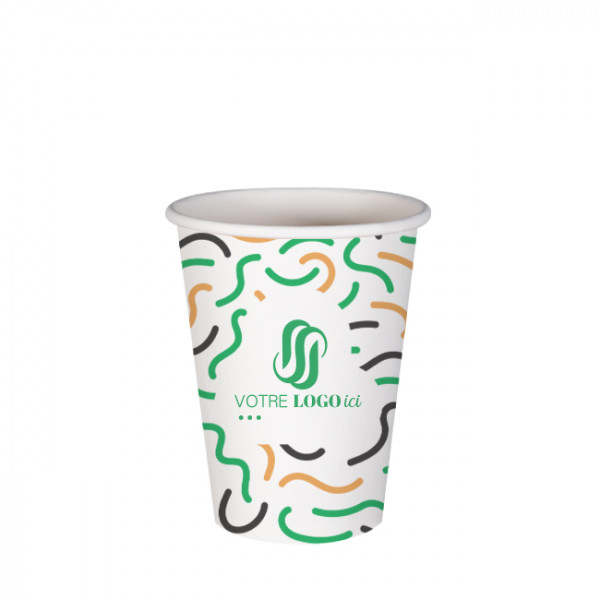 Gobelet 12 Oz 100% carton 0% plastique personnalisé - Impression jusqu'à 3 couleurs