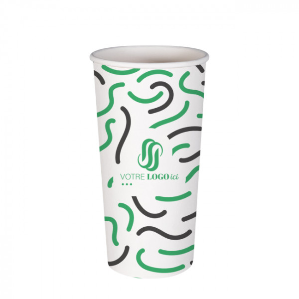 Gobelet 22 Oz 100% carton 0% plastique personnalisé - Impression jusqu'à 3 couleurs