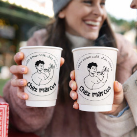 Gobelets en carton double paroi personnalisés pour boisson chaude à emporter