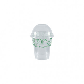 Pot alimentaire en plastique personnalisé 25 cL + couvercle dôme à trou - Impression jusqu'à 4 couleurs