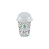 Gobelet à milkshake personnalisé en PET avec couvercle dôme 55 cL - Impression jusqu'à 4 couleurs
