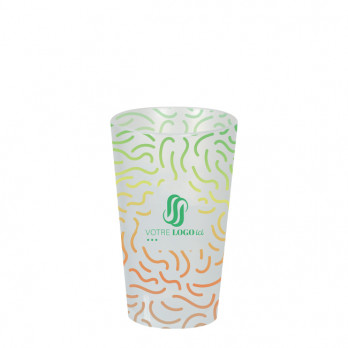 Gobelet réutilisable 33 cL personnalisé - Impression digitale couleurs illimitées