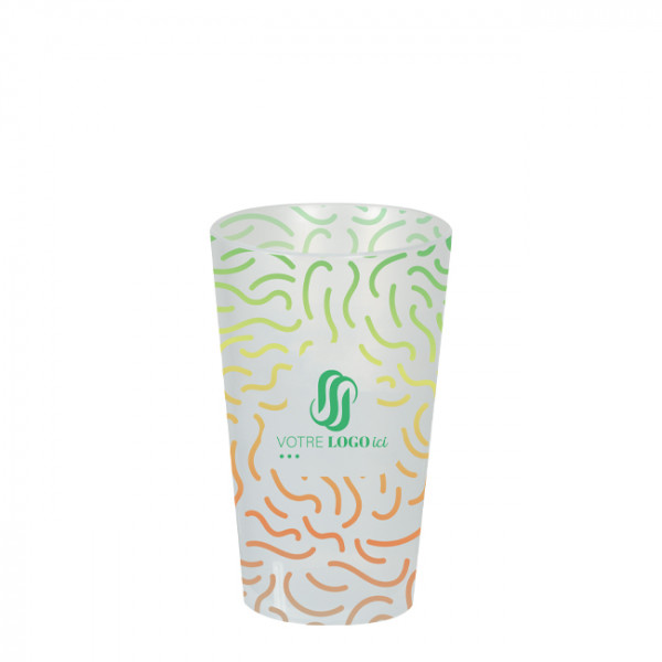 Gobelet réutilisable 33 cL personnalisé - Impression digitale couleurs illimitées