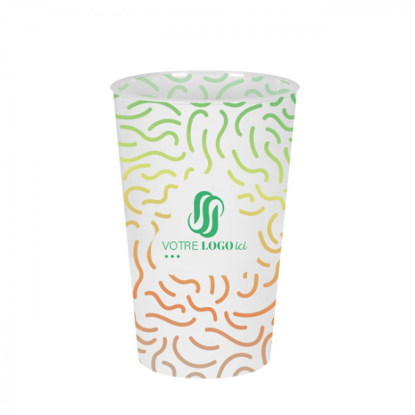 Gobelet réutilisable évasé 60 cL personnalisé - Impression digitale couleurs illimitées
