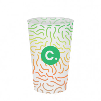 Gobelet réutilisable évasé 60 cL personnalisé - Impression digitale couleurs illimitées