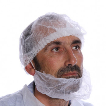 Cache-barbe blanc