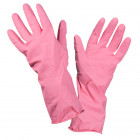 Paire de gants en latex naturel rose taille S