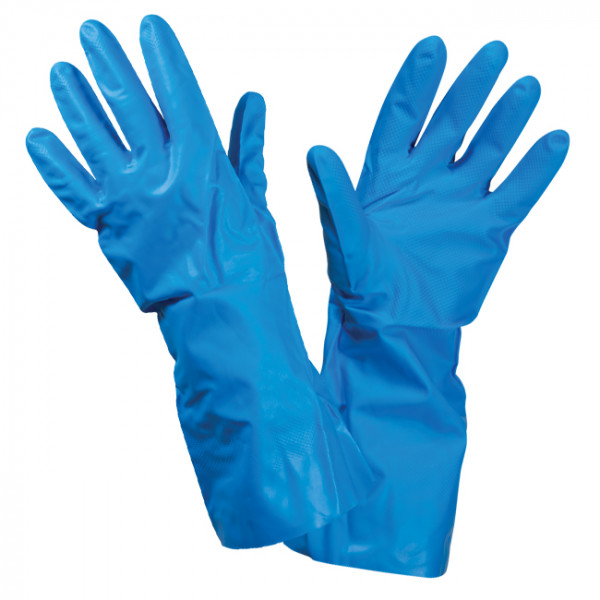 Gants en nitrile bleu taille S pour la protection individuelle.