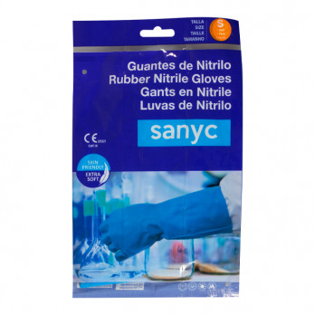 Paire de gants en nitrile bleu taille S