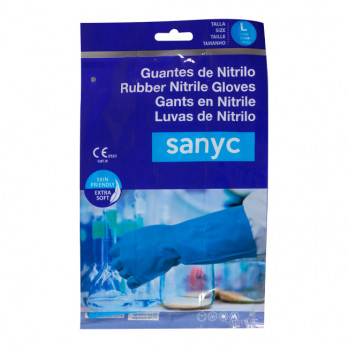 Paire de gants en nitrile bleu taille L
