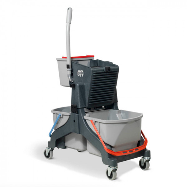 Chariot de lavage compact avec presse - 2 seaux de 16 L + 1 seau de 5 L - Matériel de lavage