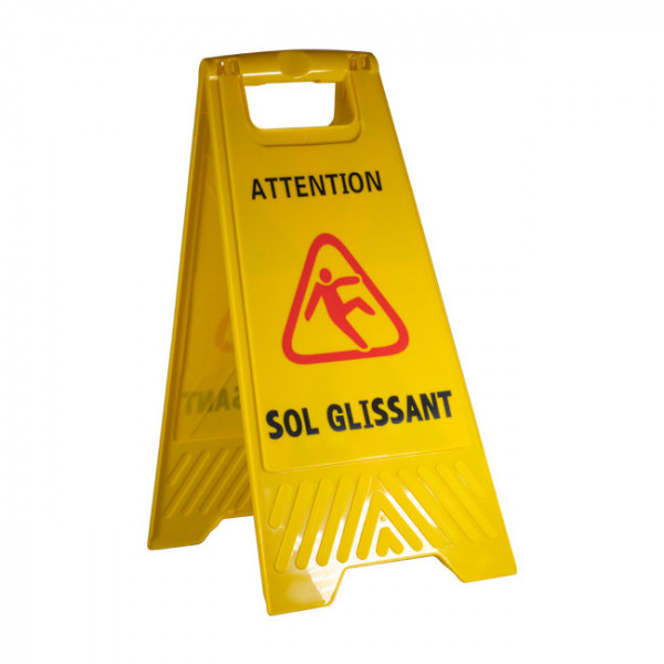 Panneau signalisation sol glissant - matériel lavage