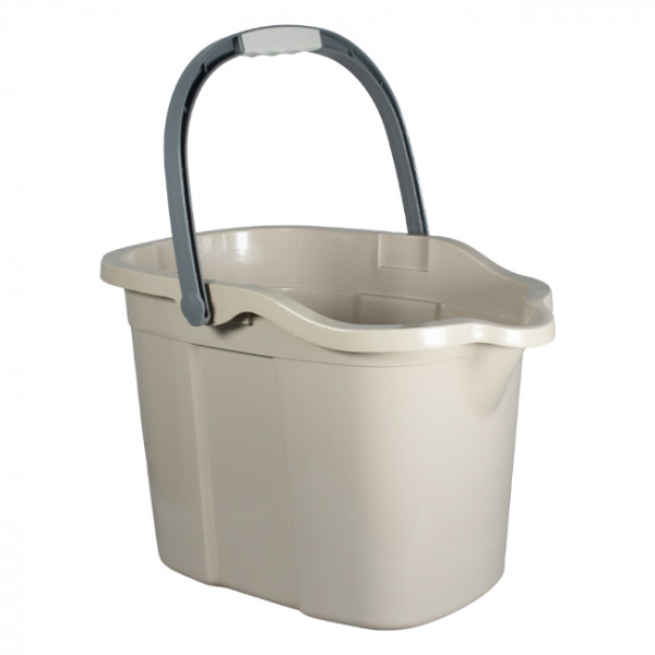 Seau de ménage en plastique beige 12 L