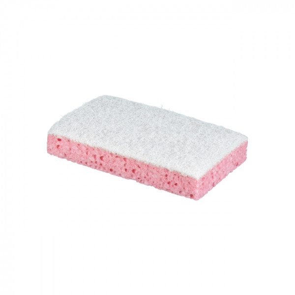 Éponge végétale sur tampon blanc abrasif - Petit format