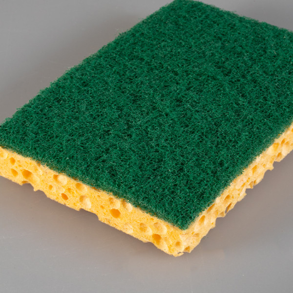 Éponge végétale jaune et verte petit format