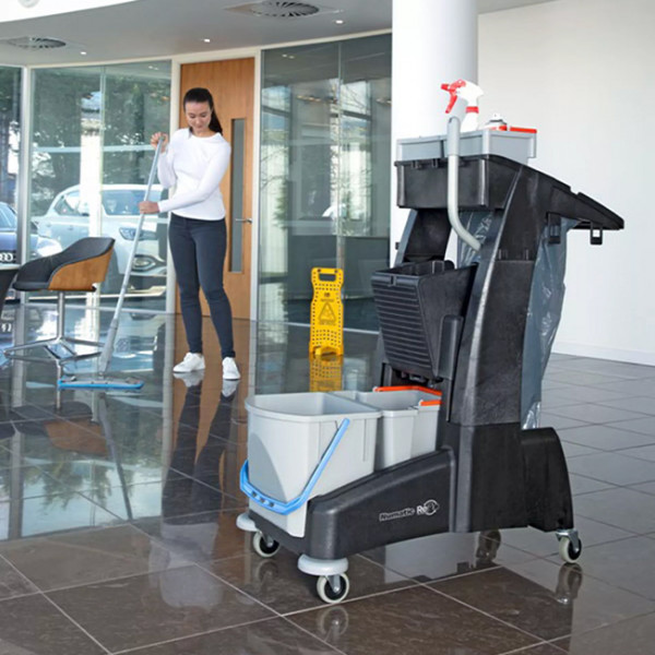 Chariot de lavage double et compact avec seau